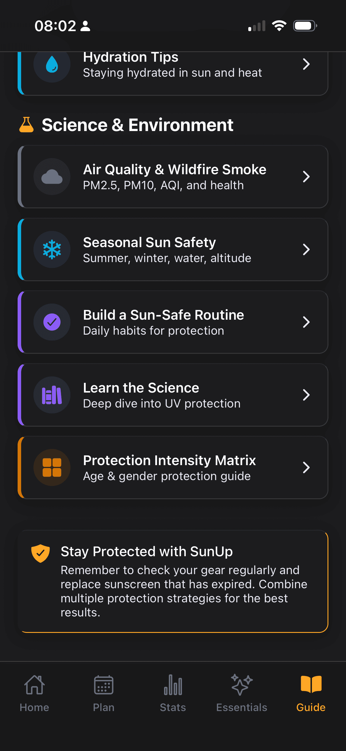 Sun Safety Guide — Science & Environment section